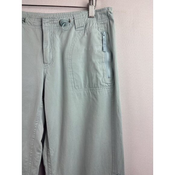Arizona Womens Embroidered Cargo Pants Size 7 Light Blue Polyester/Cotton - Picture 2 of 6